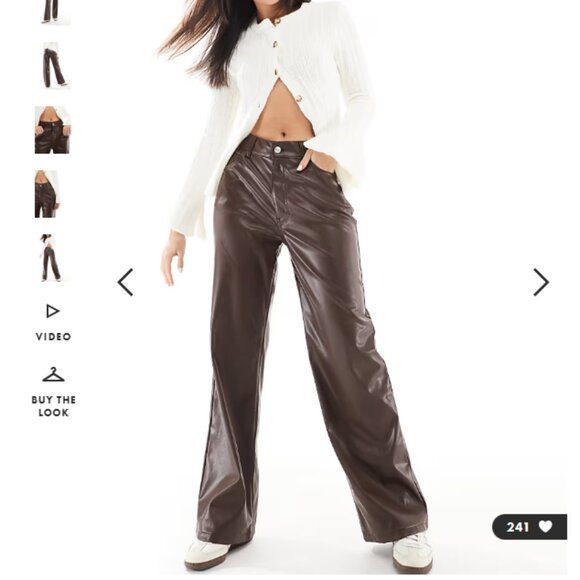 ASOS DESIGN faux leather dad jeans Size 12 (runs large) - Picture 4 of 4